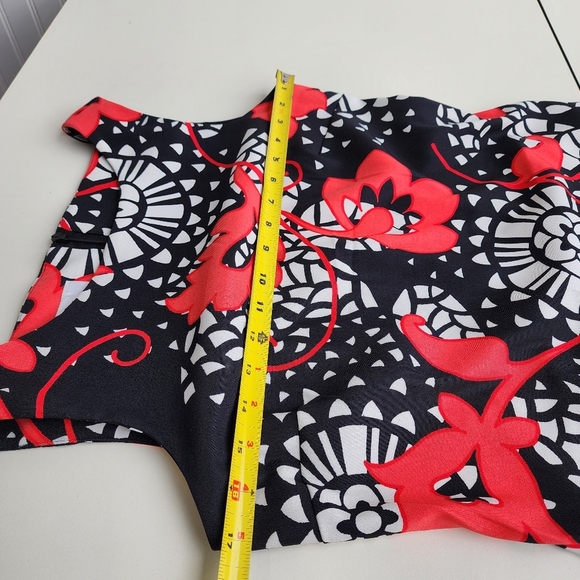 ALYX Limited Sleeveless Geometric Floral Black White & Red Shift Dress Size 6 - Picture 11 of 14